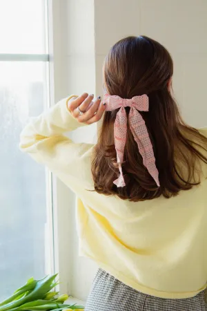 Pink Long Bow Barrette Andi