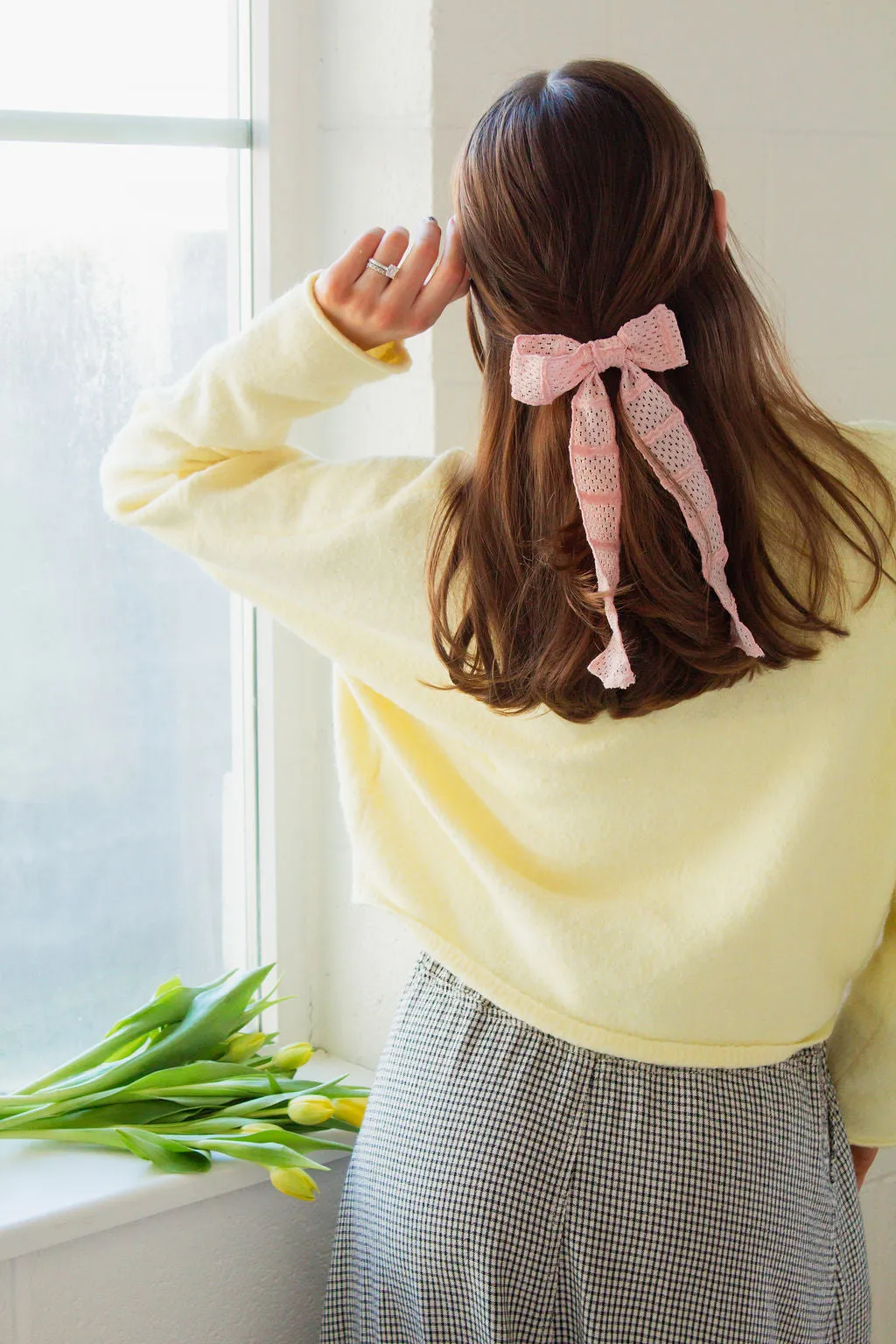 Pink Long Bow Barrette Andi