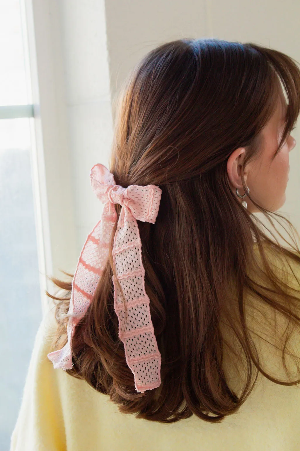 Pink Long Bow Barrette Andi