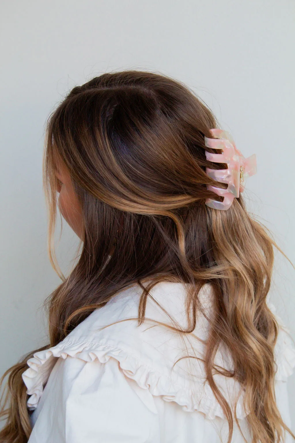 Pink Marbled Chunky Claw Clip Andi