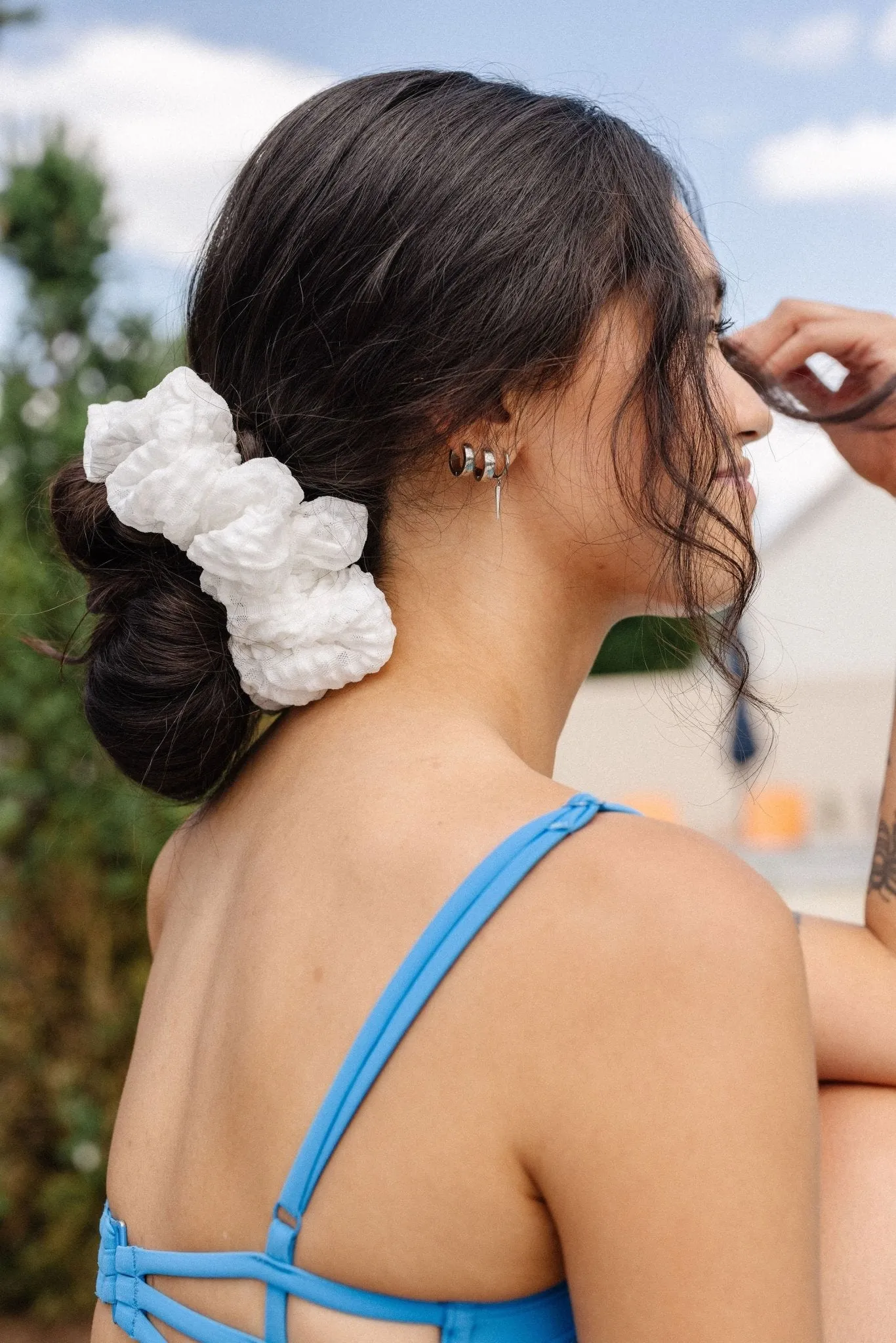 Pure White Jumbo Scrunchie Andi
