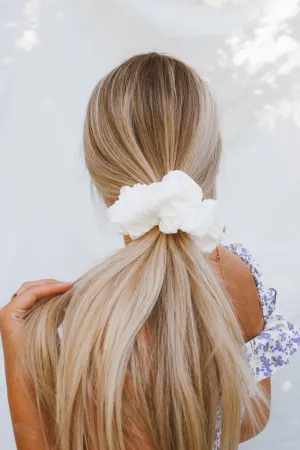 Pure White Jumbo Scrunchie Andi