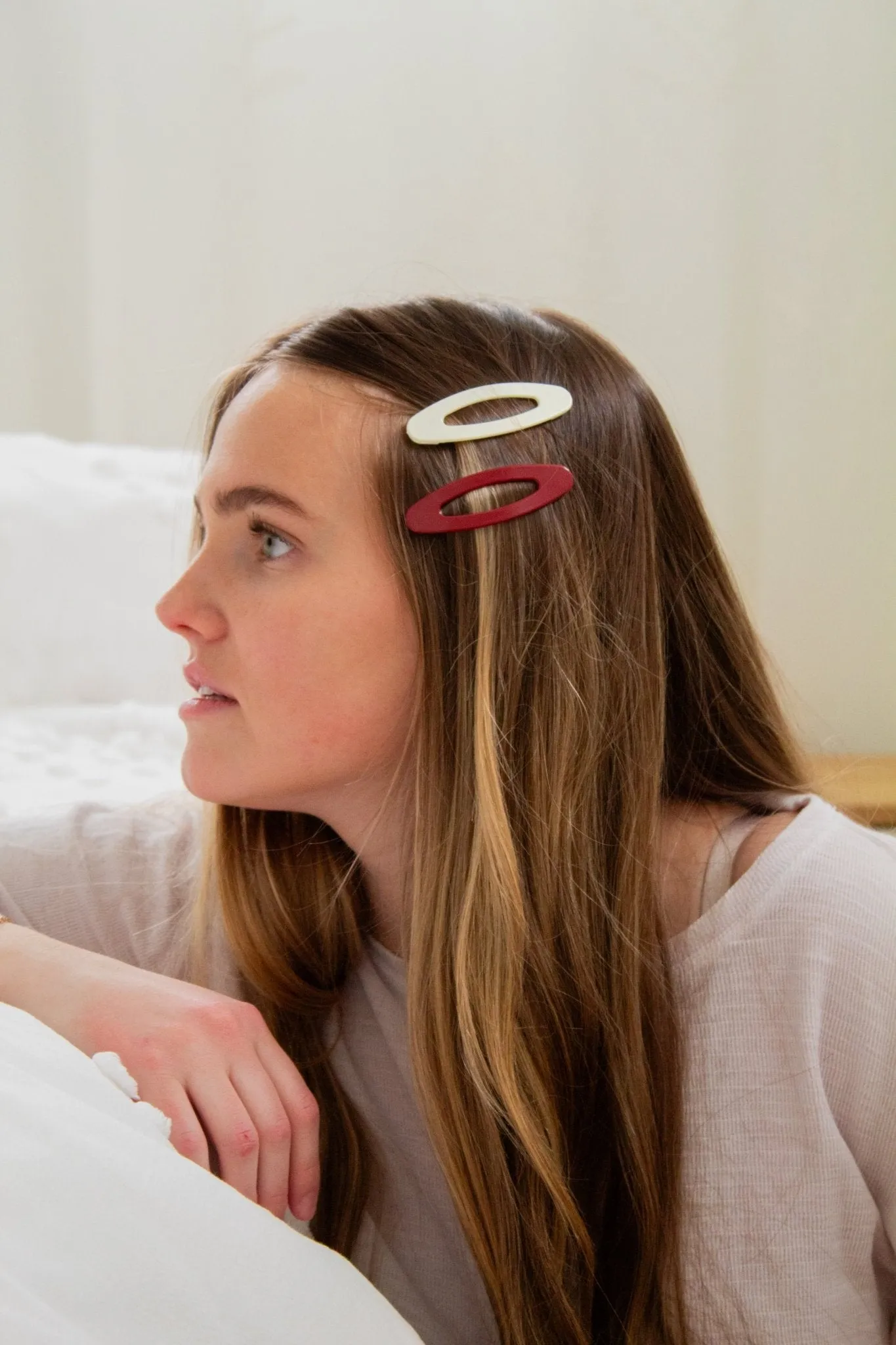 Red & White Snap Clip 2-pack Andi