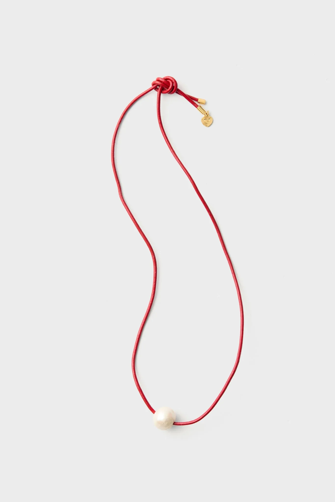 Red Pearl Cord Necklace