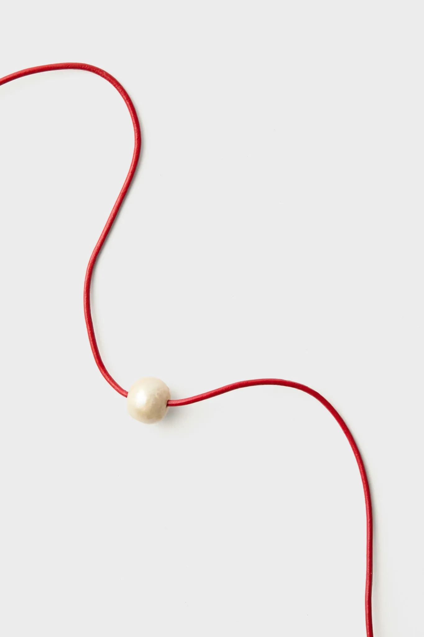 Red Pearl Cord Necklace