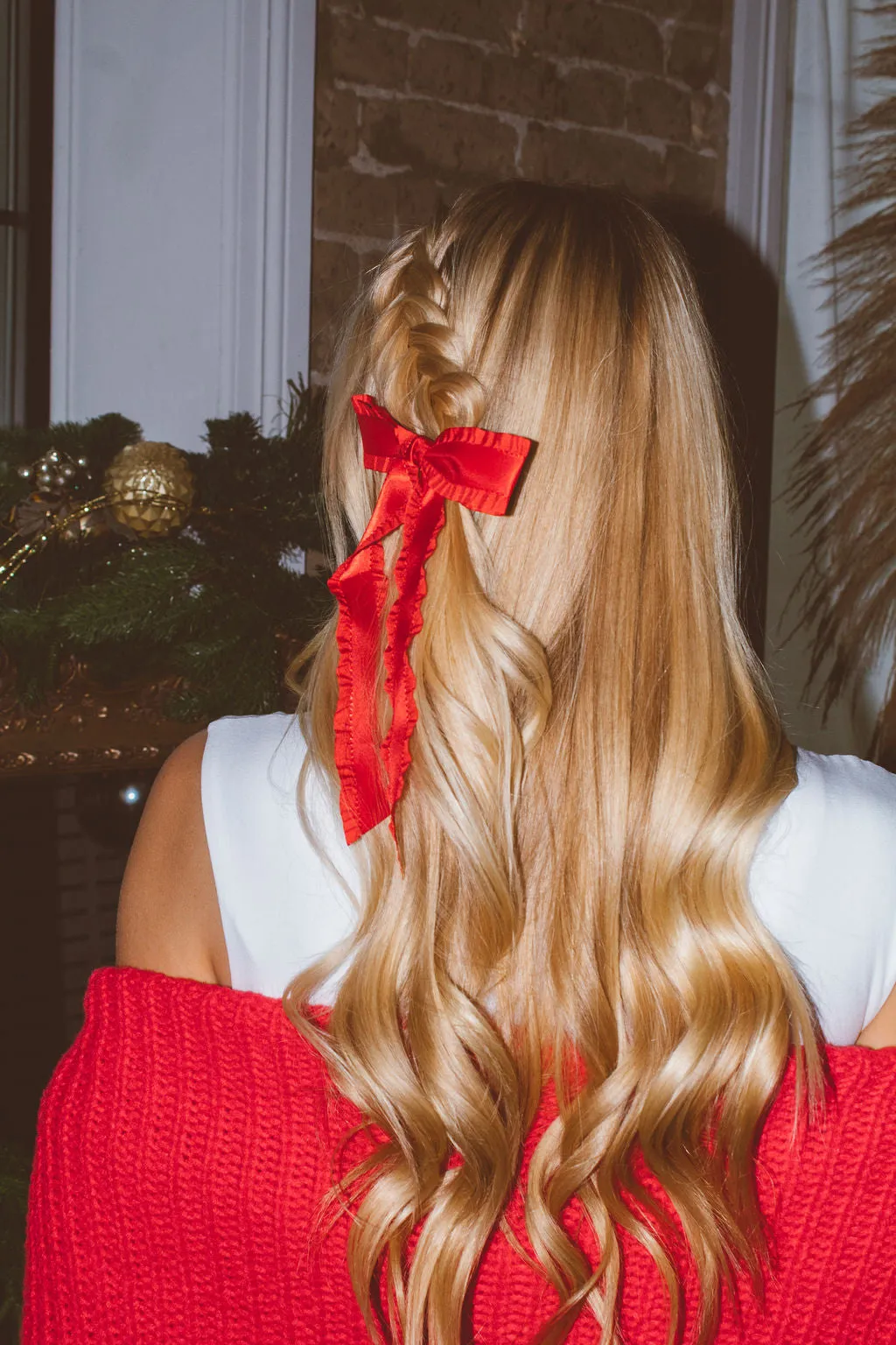 Red Ribbon Bow Clip Andi