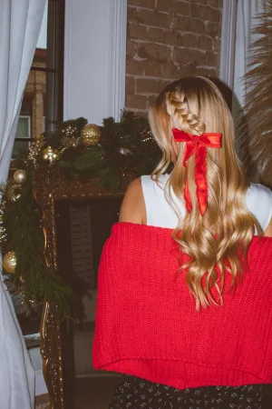Red Ribbon Bow Clip Andi