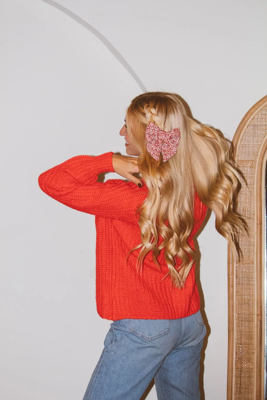 Red Sweater Bow Andi