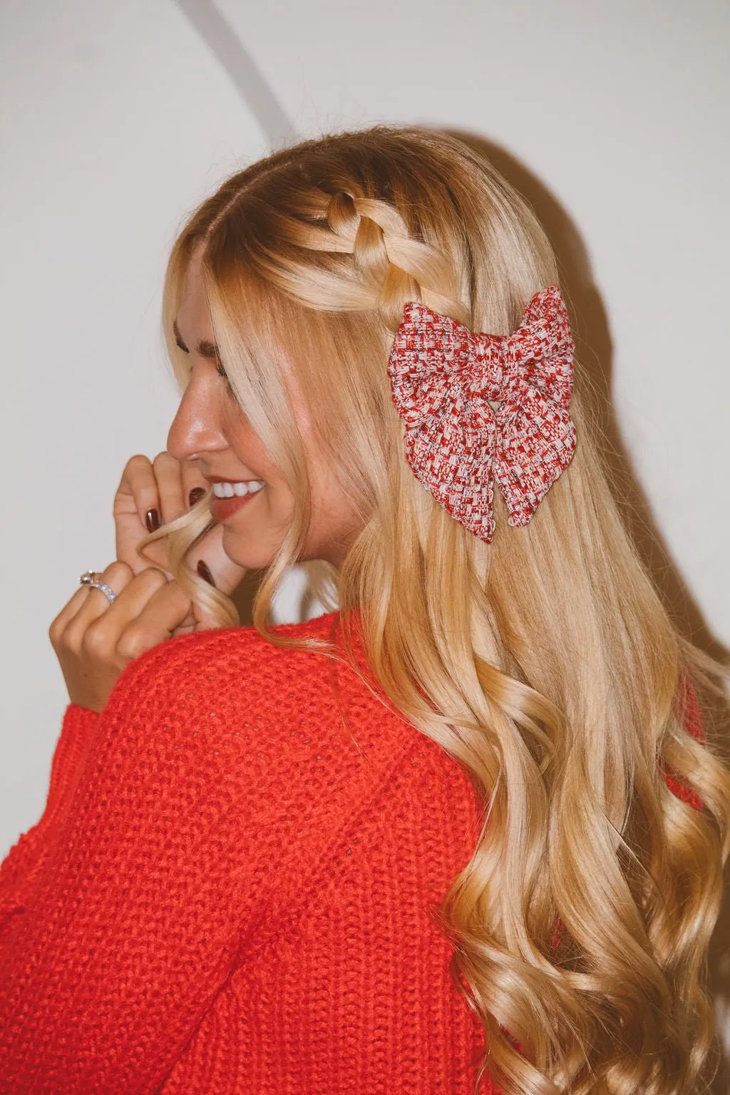 Red Sweater Bow Andi
