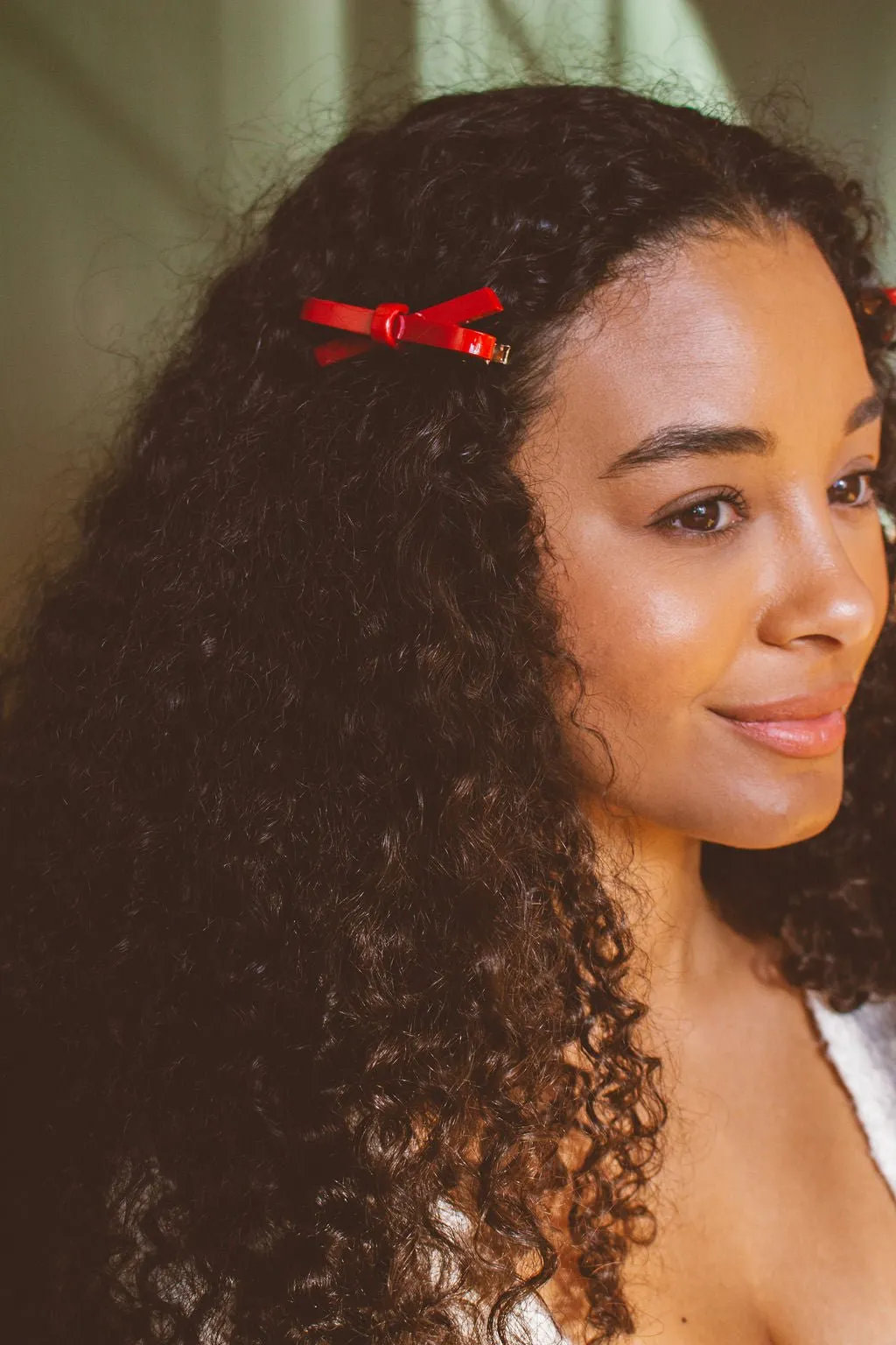 Ruby Red Acetate Bow Clip 2-pack Andi