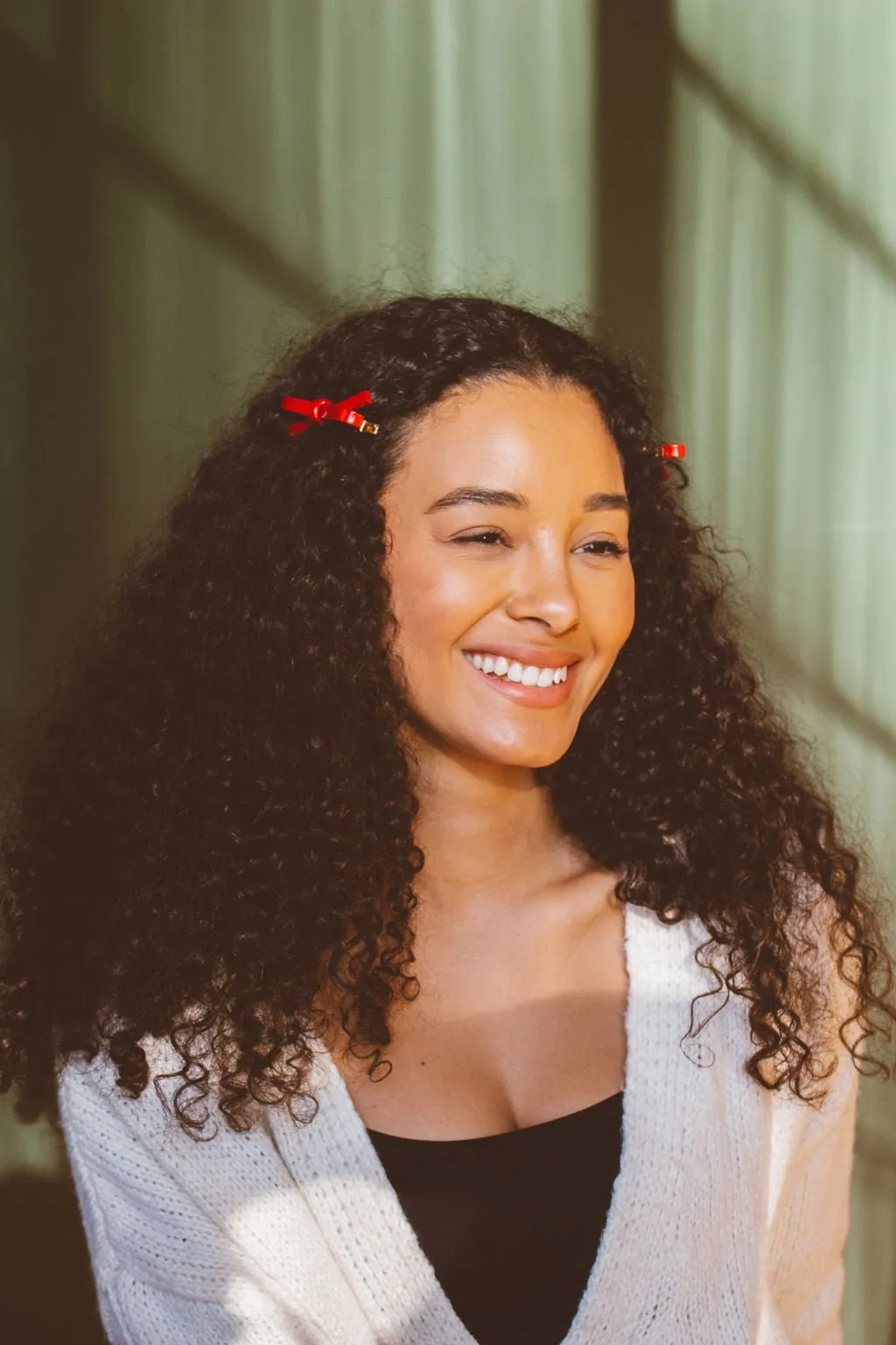 Ruby Red Acetate Bow Clip 2-pack Andi