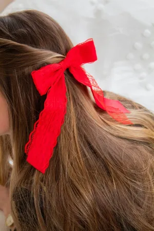 Satin Lace Long Bow Clip Andi