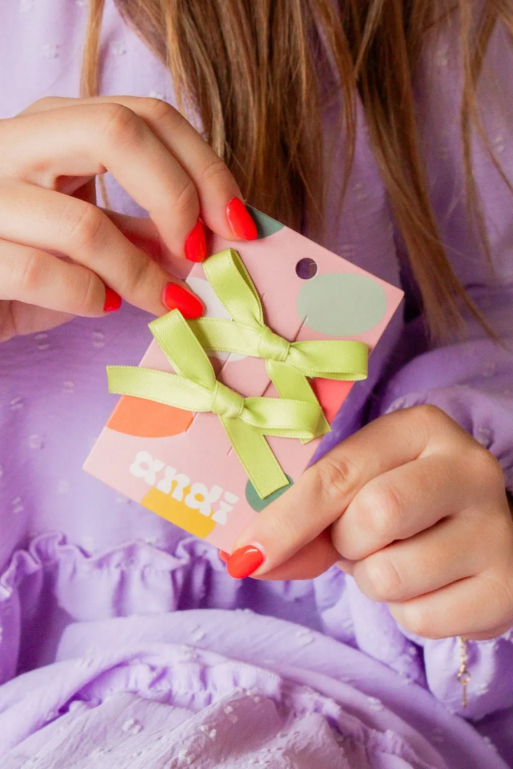 Satin Ribbon Bow Clip 2-pack Andi
