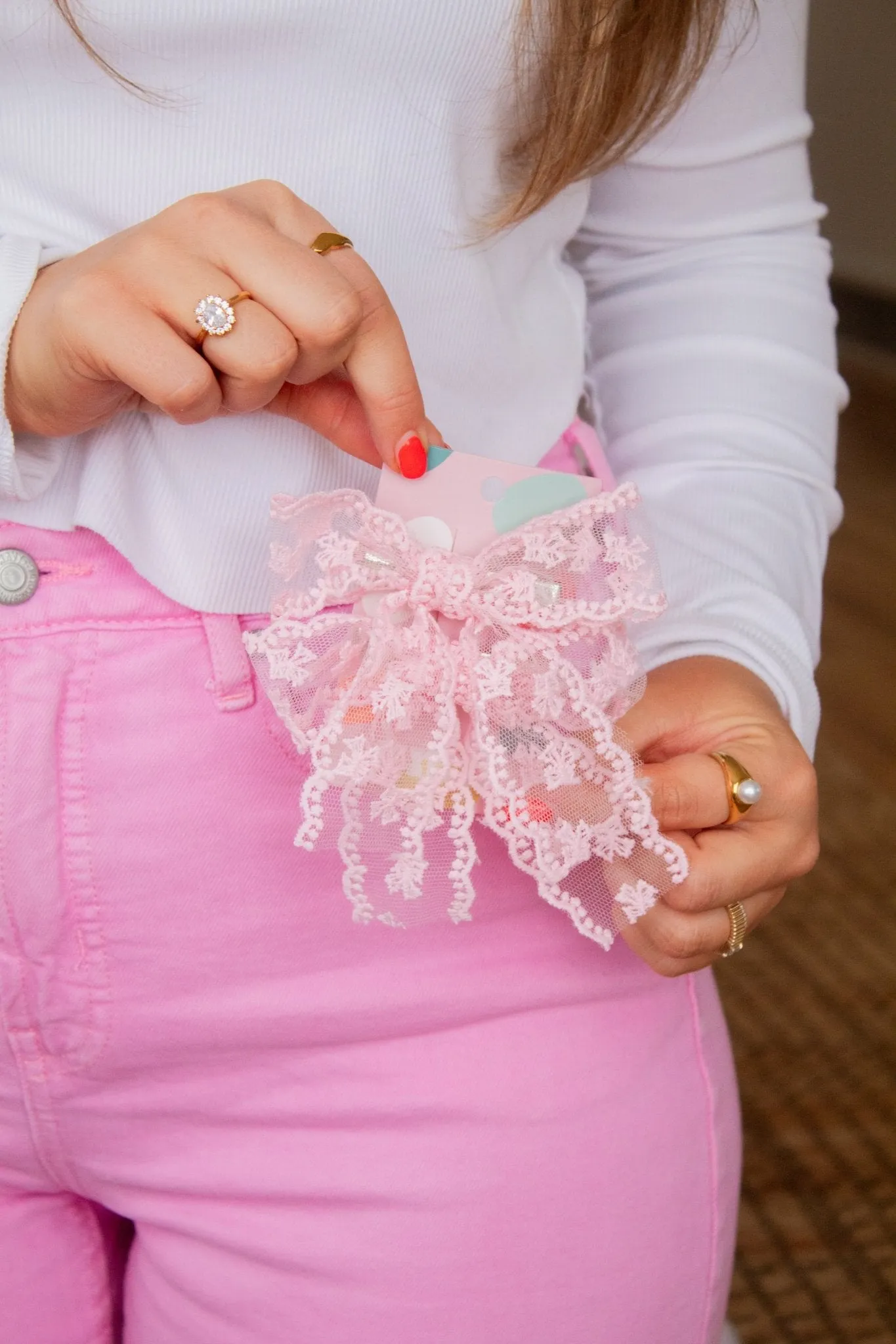 Scallop Lace Bow Clips (2-pack) Andi