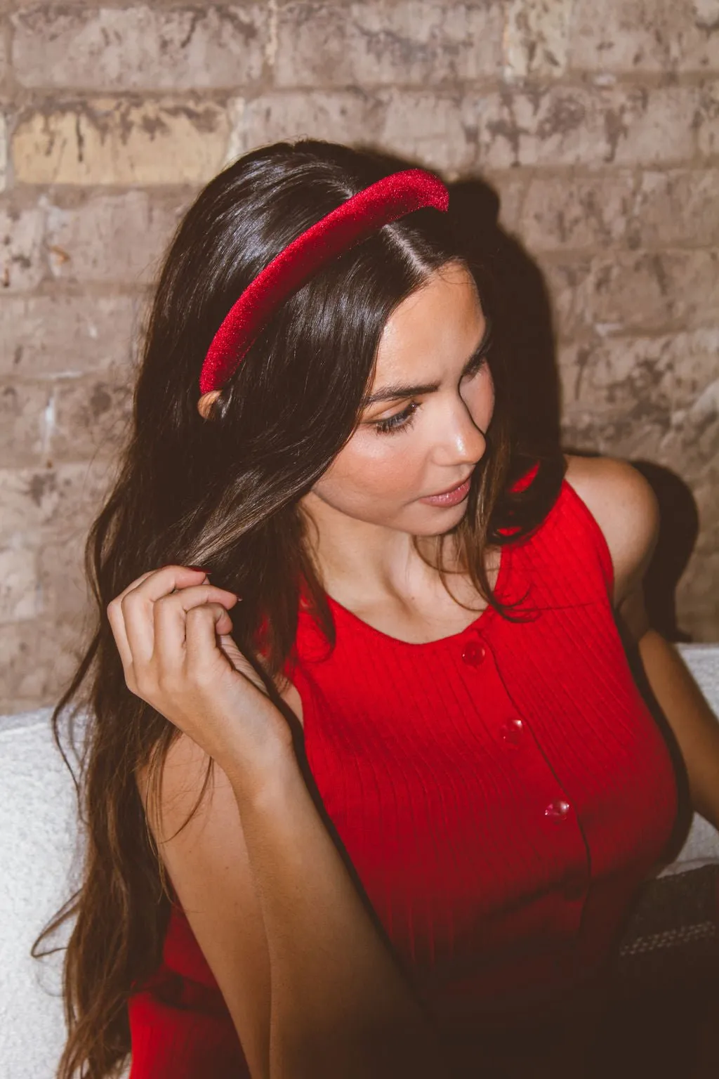 Scarlet Velvet Headband Andi