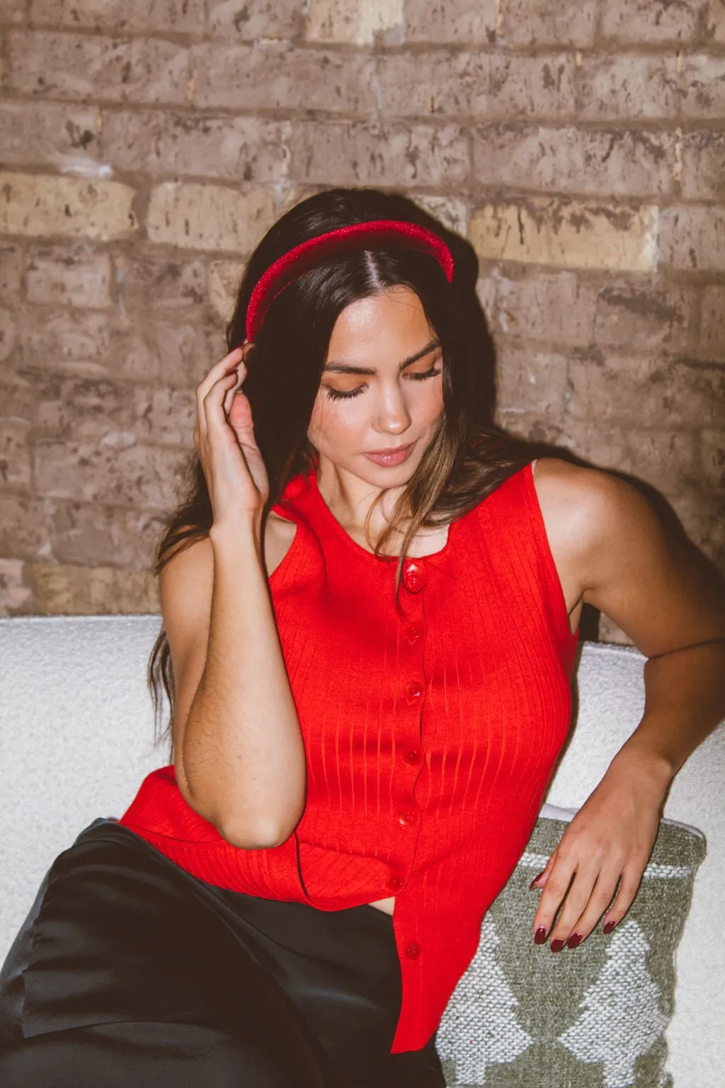 Scarlet Velvet Headband Andi