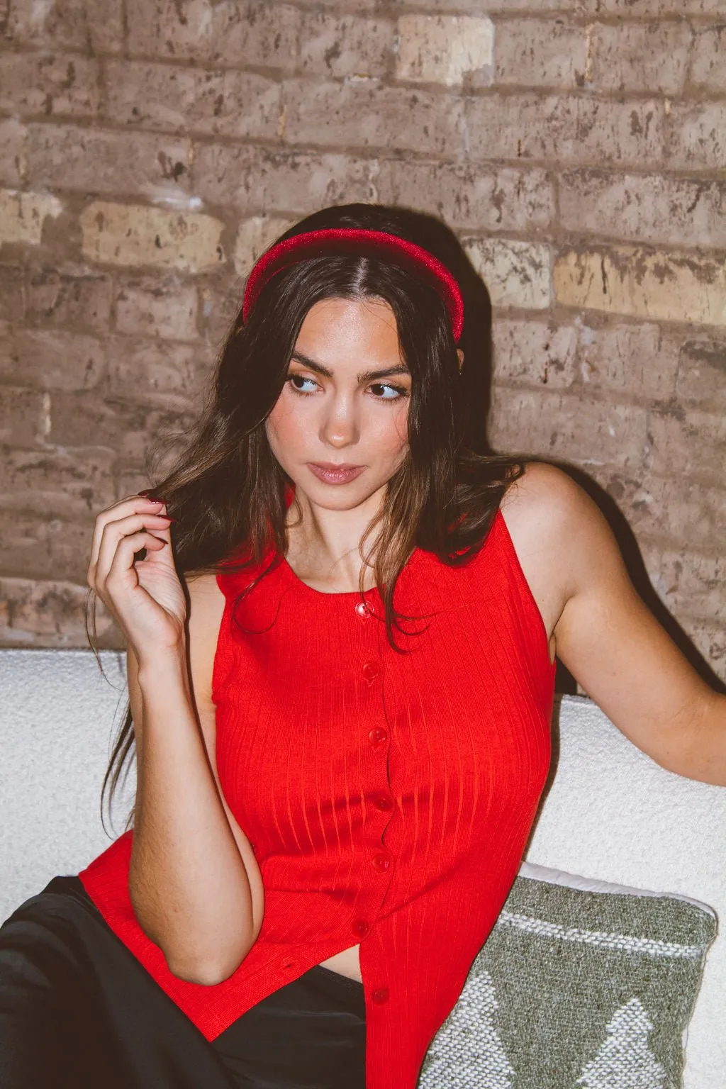 Scarlet Velvet Headband Andi
