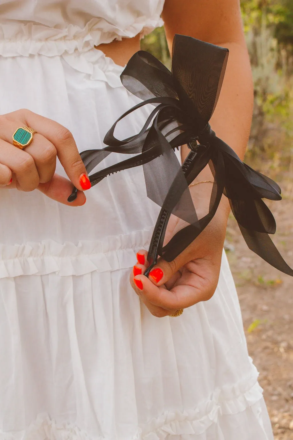 Sheer Bow Banana Claw Clip Andi