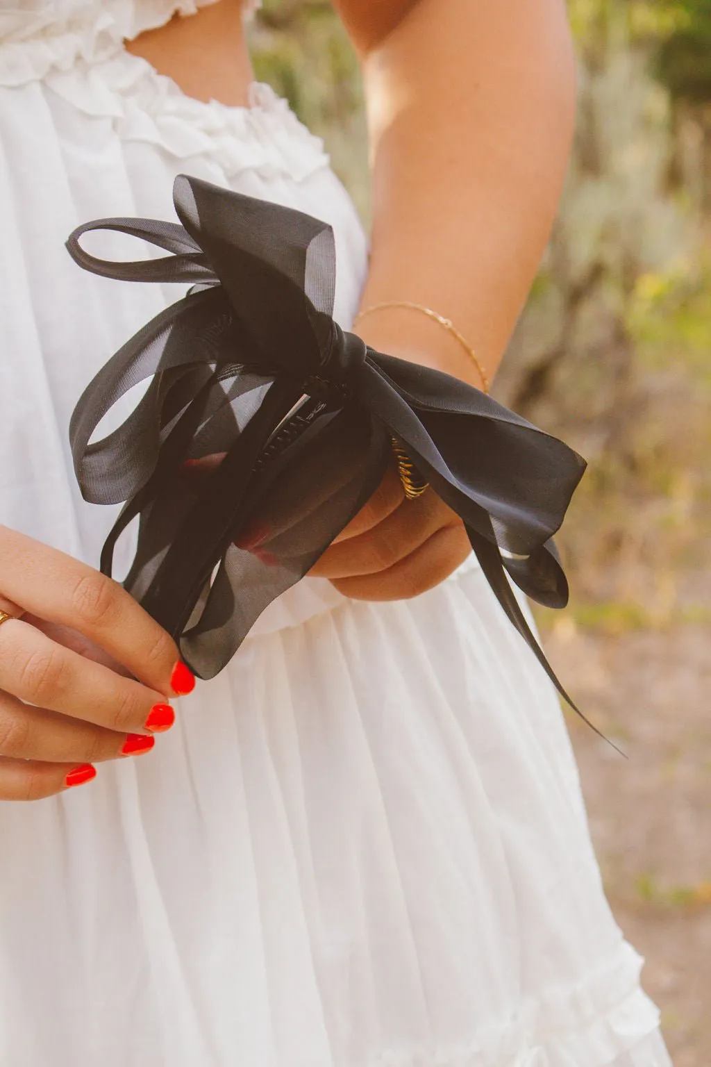 Sheer Bow Banana Claw Clip Andi