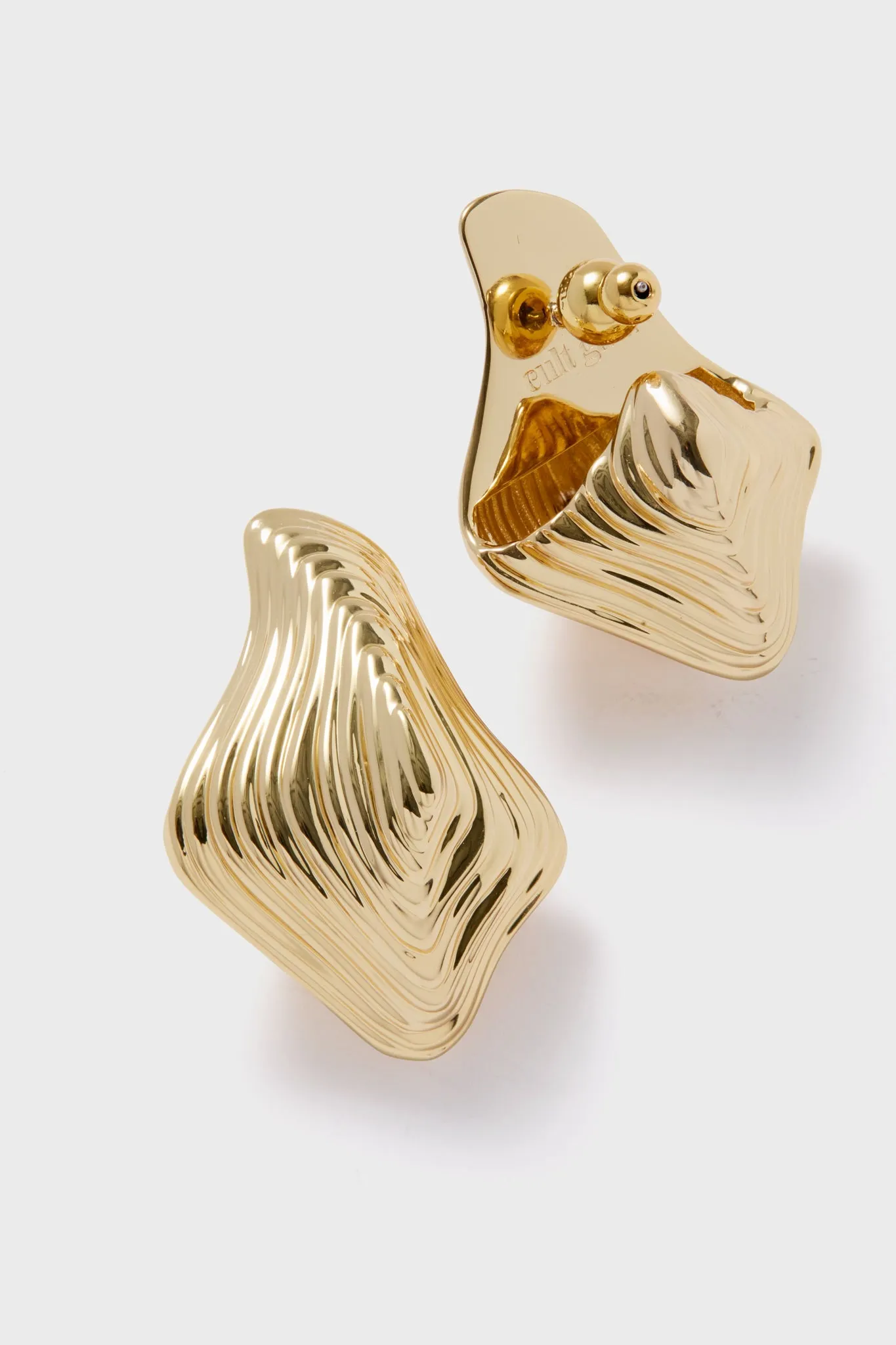 Shiny Brass Relic Earrings