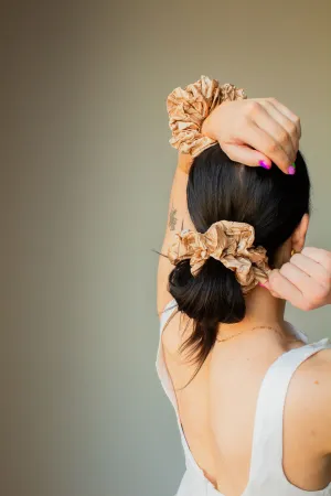 Silky Champagne Jumbo Scrunchie Andi