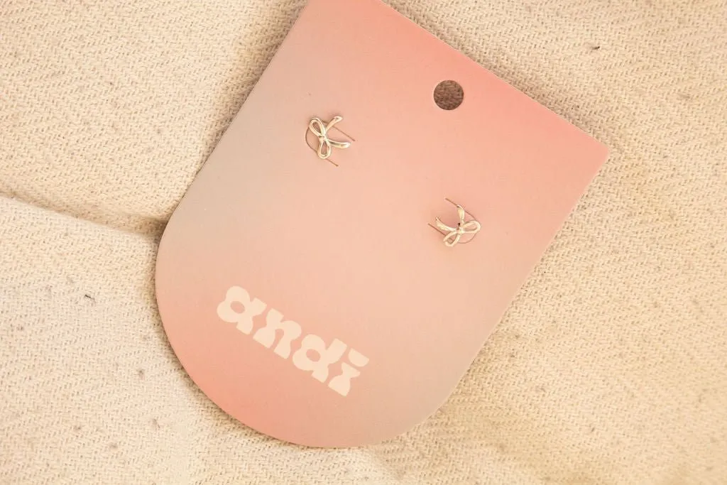 Silver Bows Stud Earrings Andi
