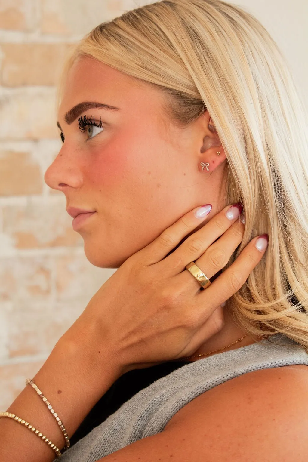 Silver Bows Stud Earrings Andi