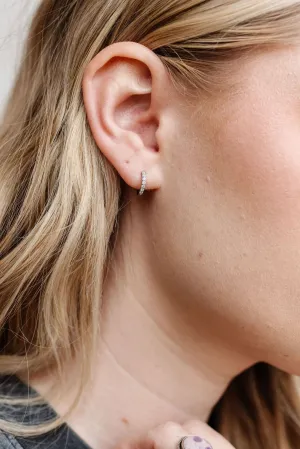 Silver Crystal Hoops - Hypoallergenic Andi