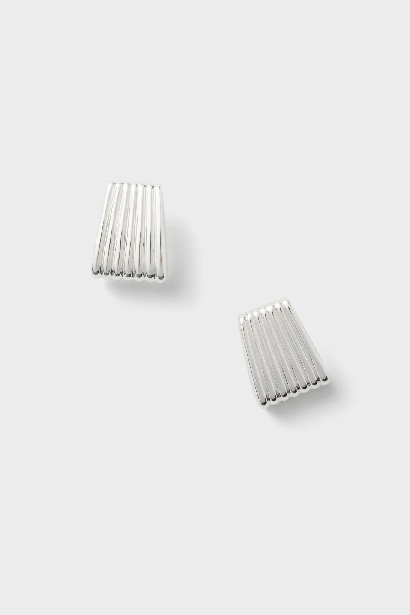 Silver Ribbed Earrings
