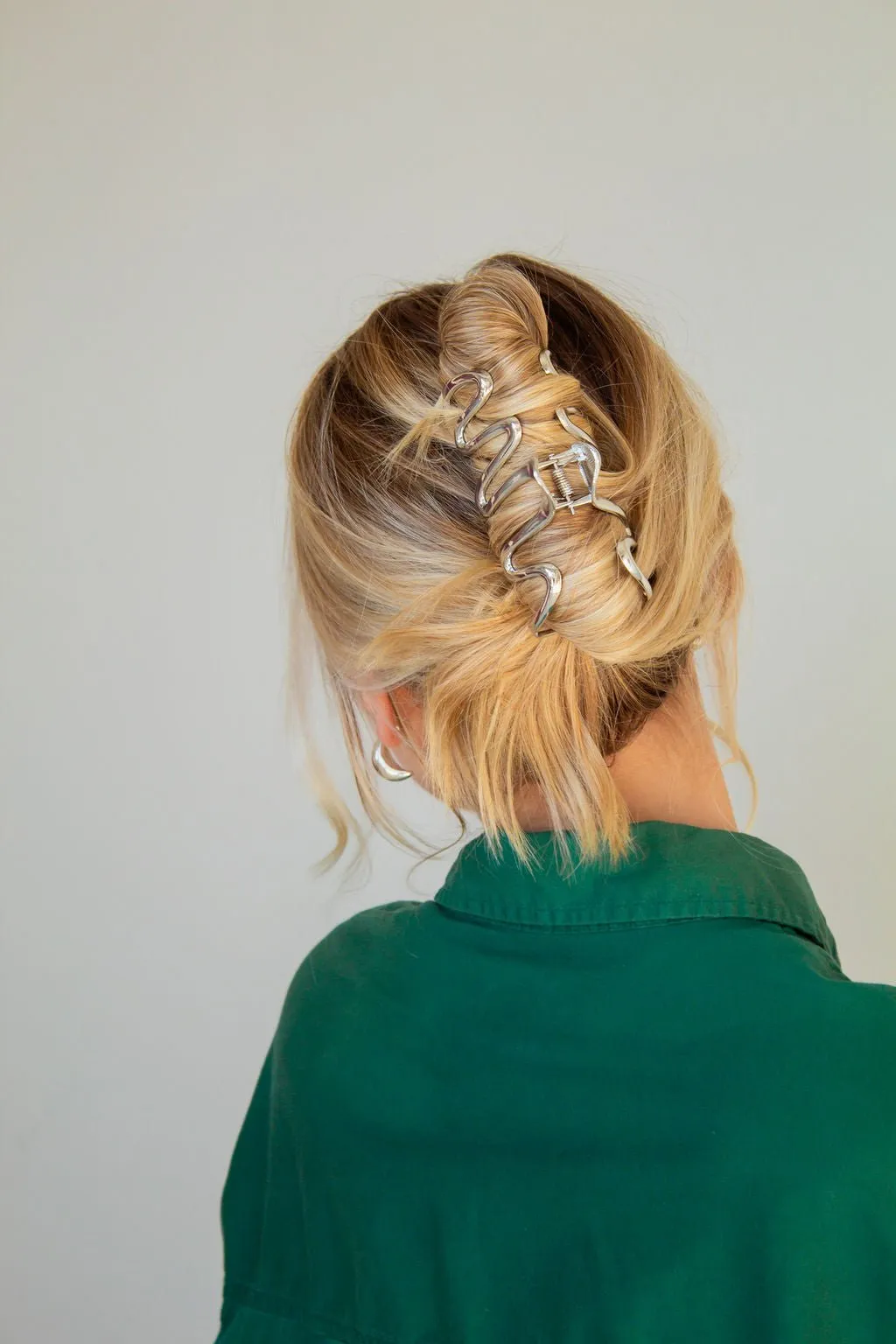 Silver Squiggle Claw Clip Andi
