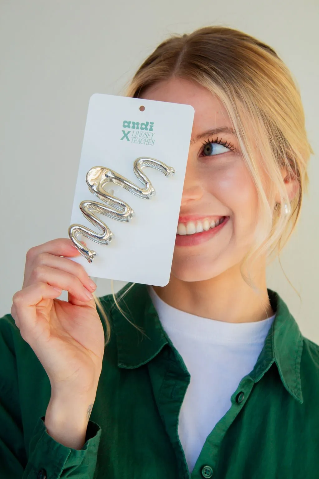 Silver Squiggle Claw Clip Andi