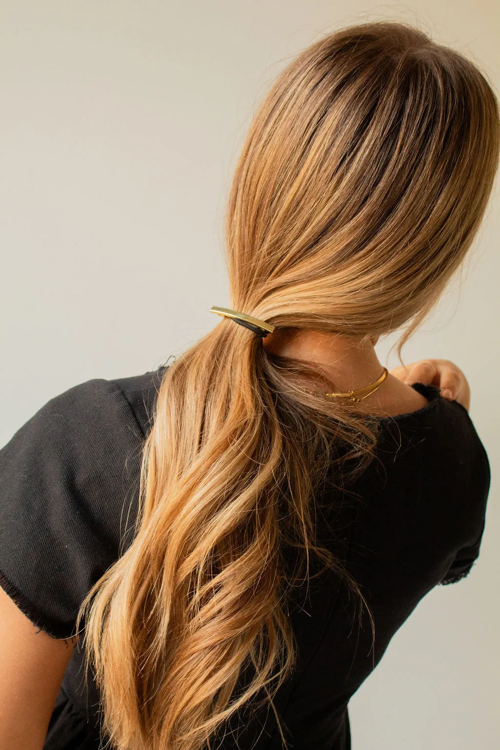 Skinny Gold Bar Hair Tie Andi