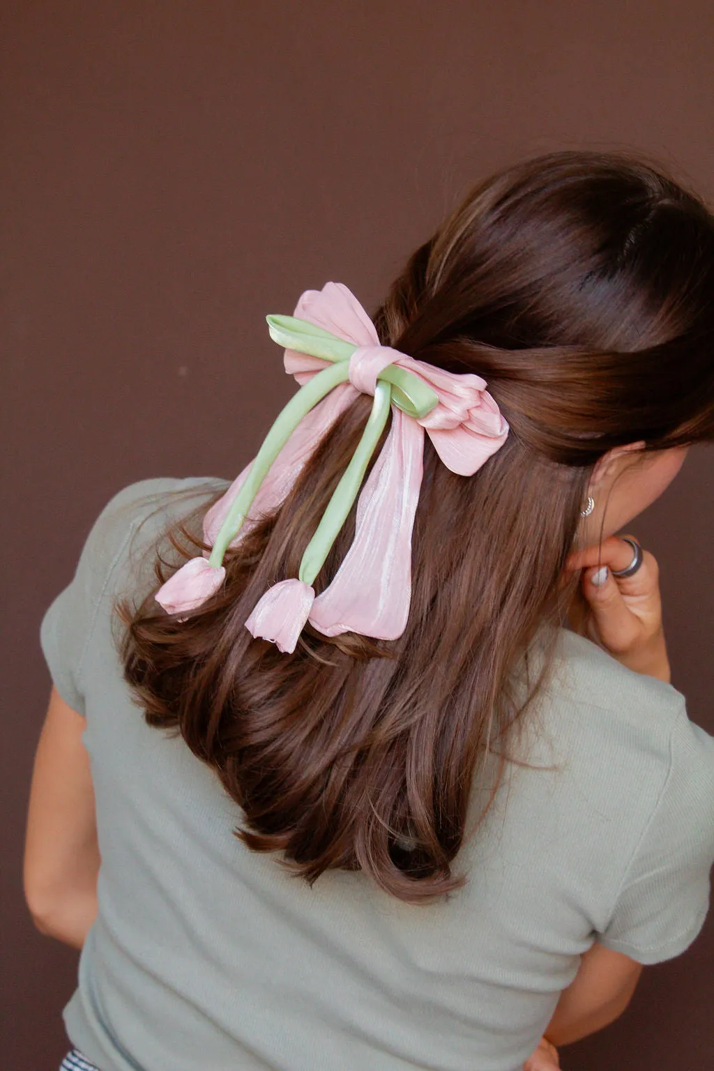 Spring Flowers Bow Barette Andi