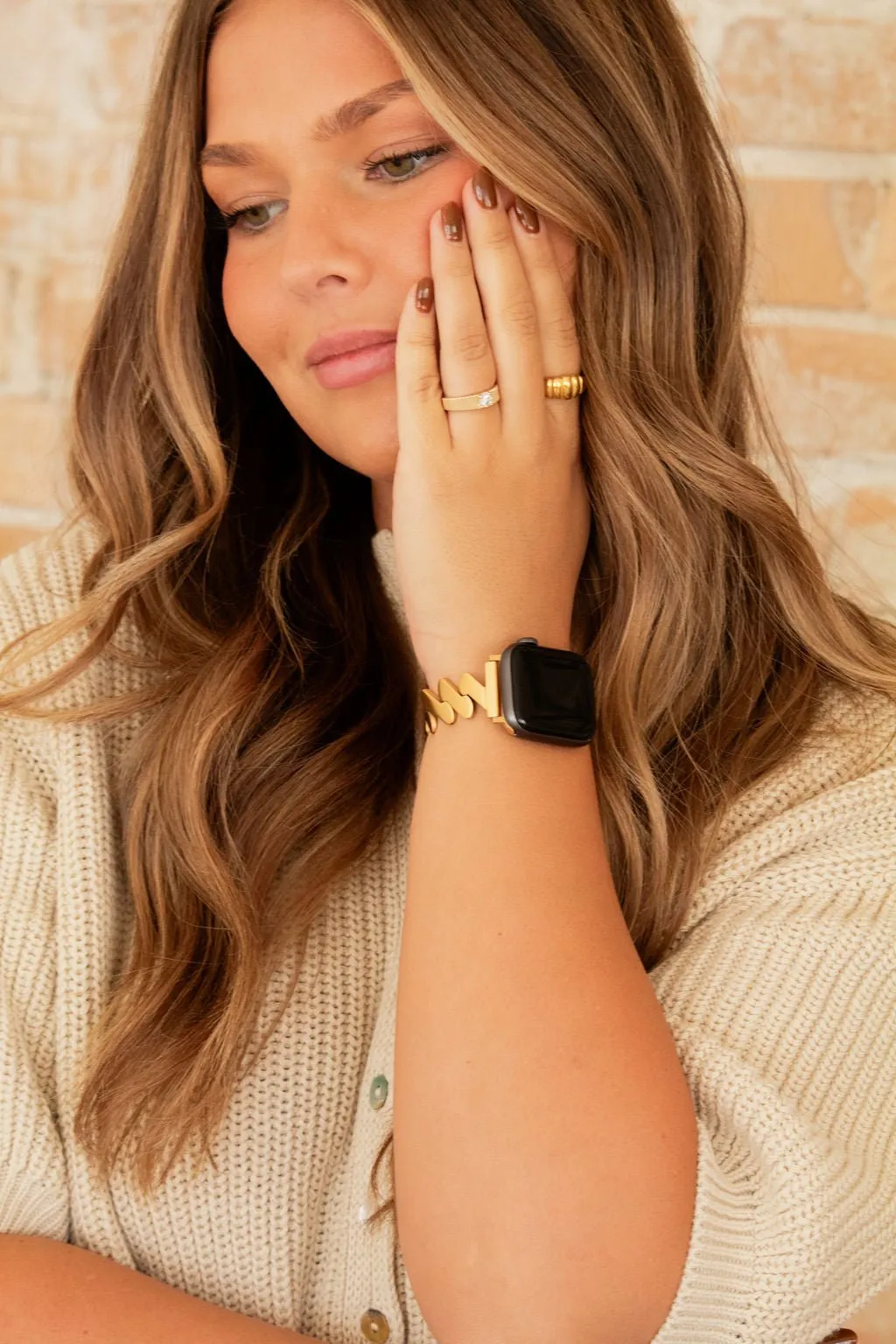 Squiggle Chain Gold Watch Band Andi