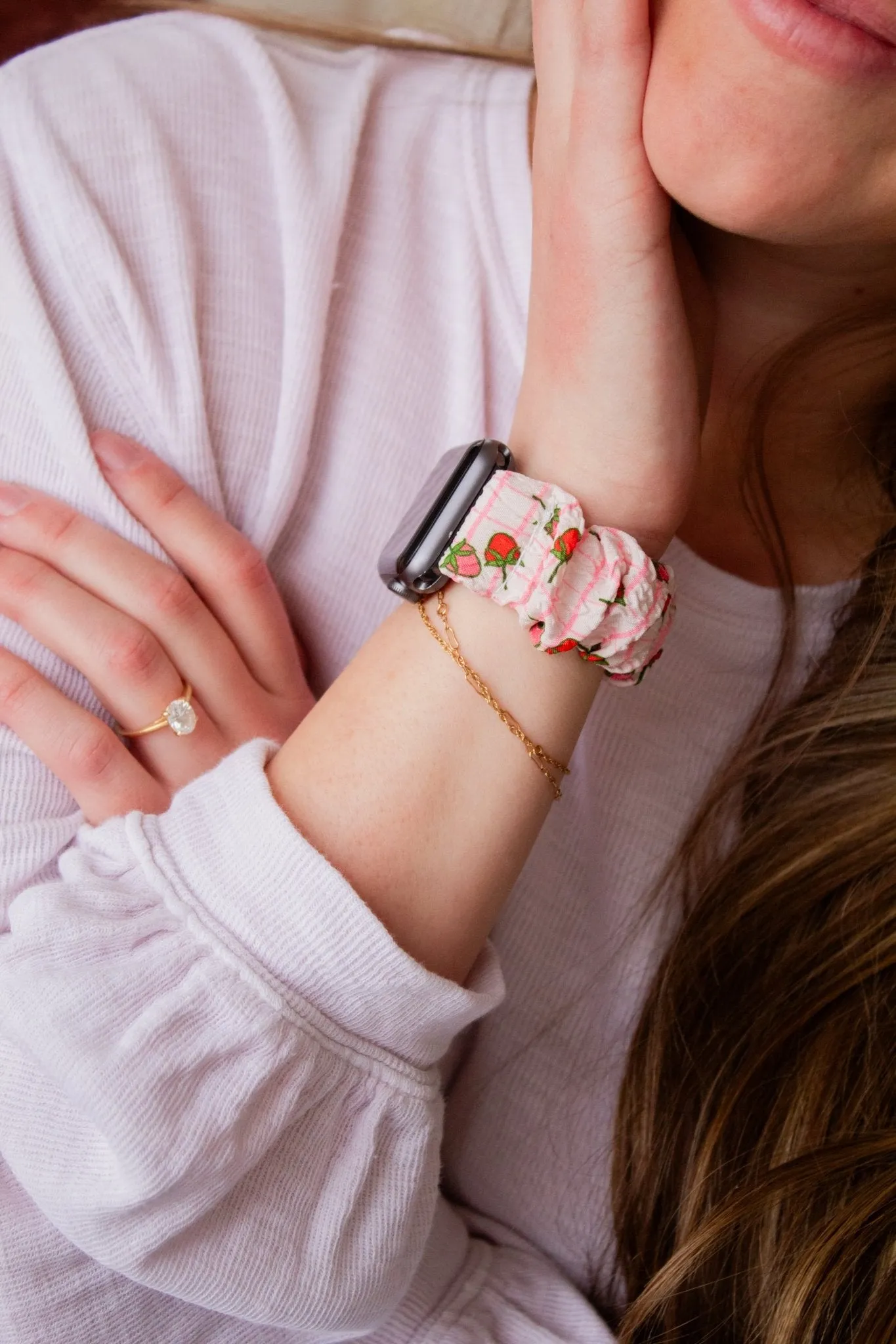 Strawberry Fields Scrunchie Band Compatible with Apple Watch Andi