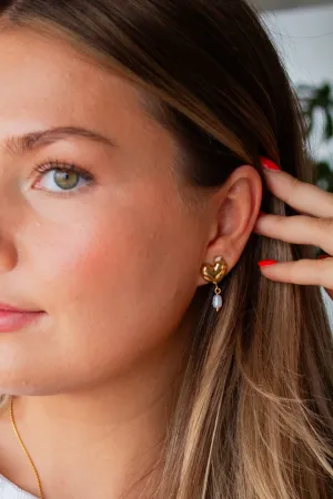 Sweet Heart and Pearl Earrings Andi