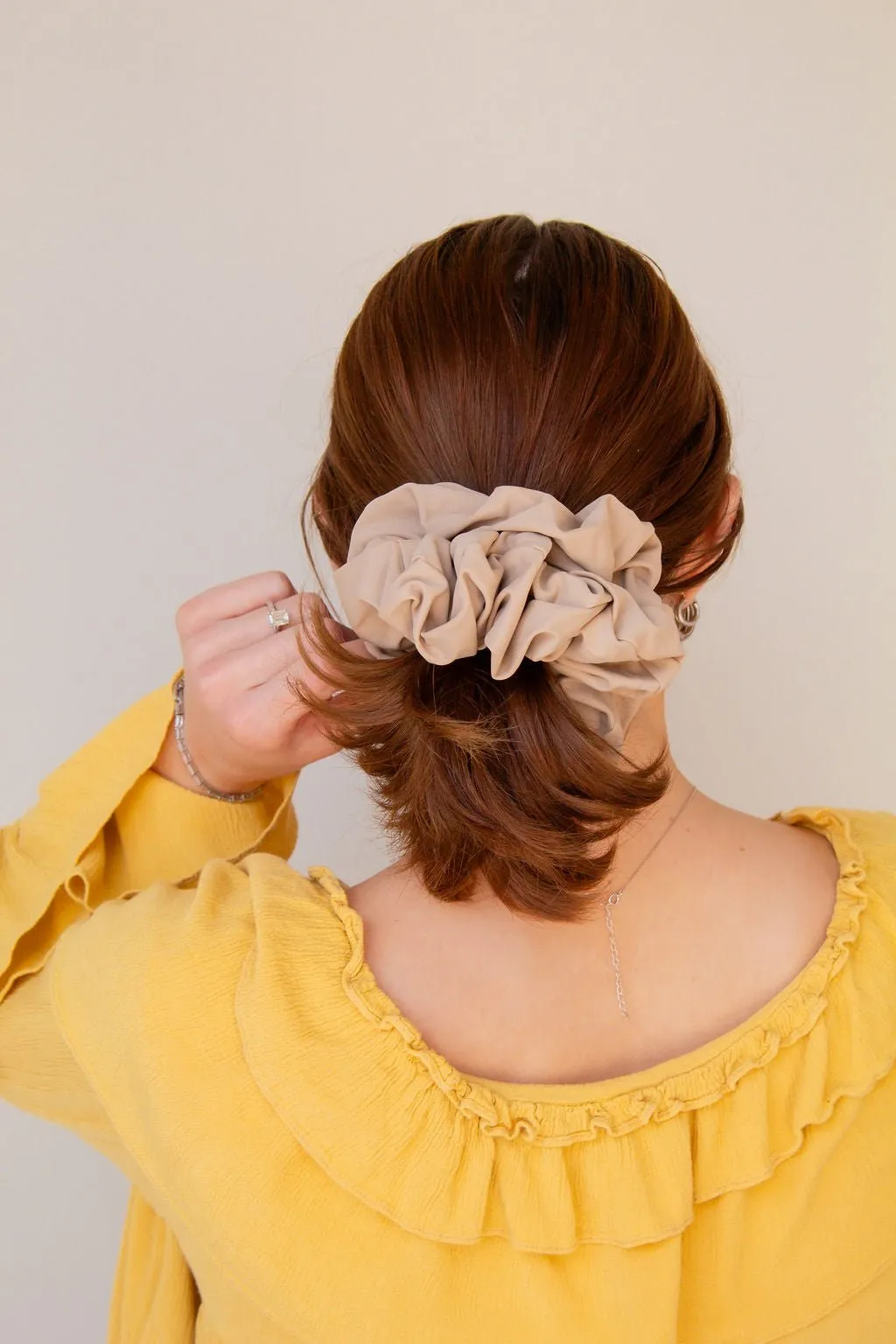 Tan Jumbo Athletic Scrunchie Andi