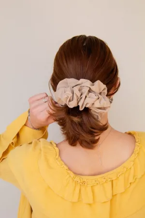 Tan Jumbo Athletic Scrunchie Andi