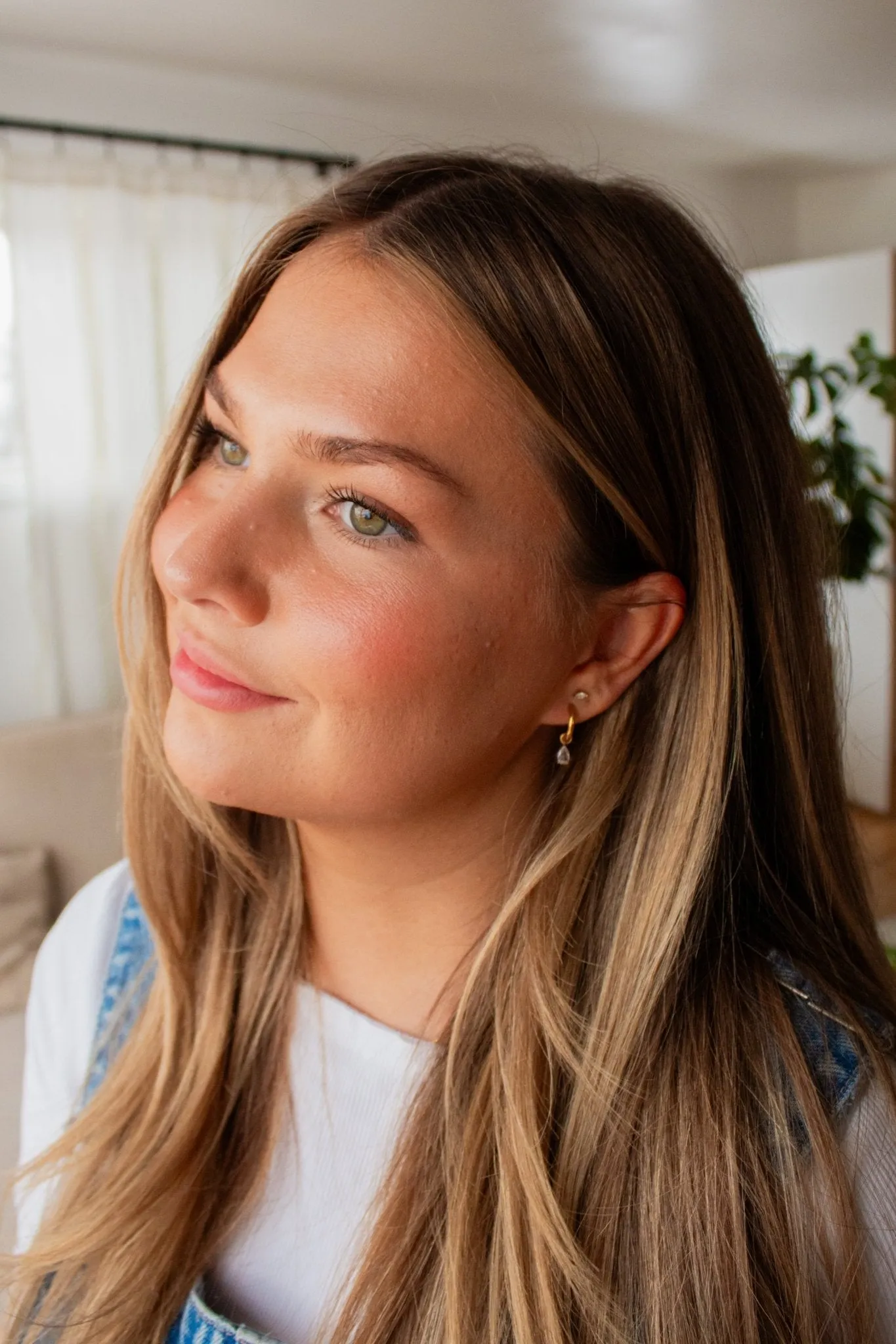Tear Drop Dangle Hoop Earrings Andi