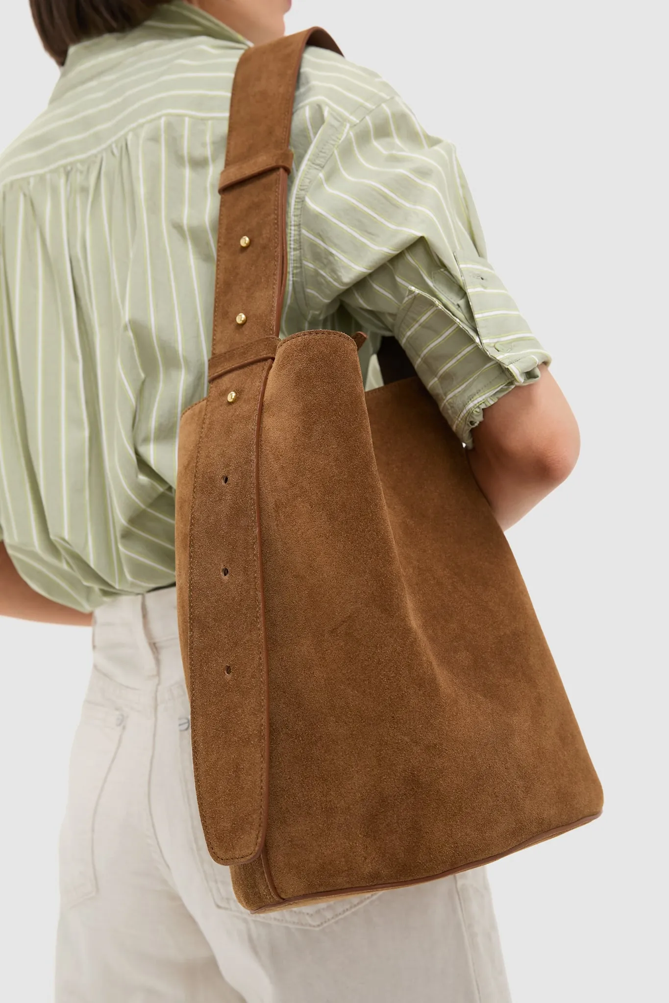 The Maple Brown Suede Norma Tote
