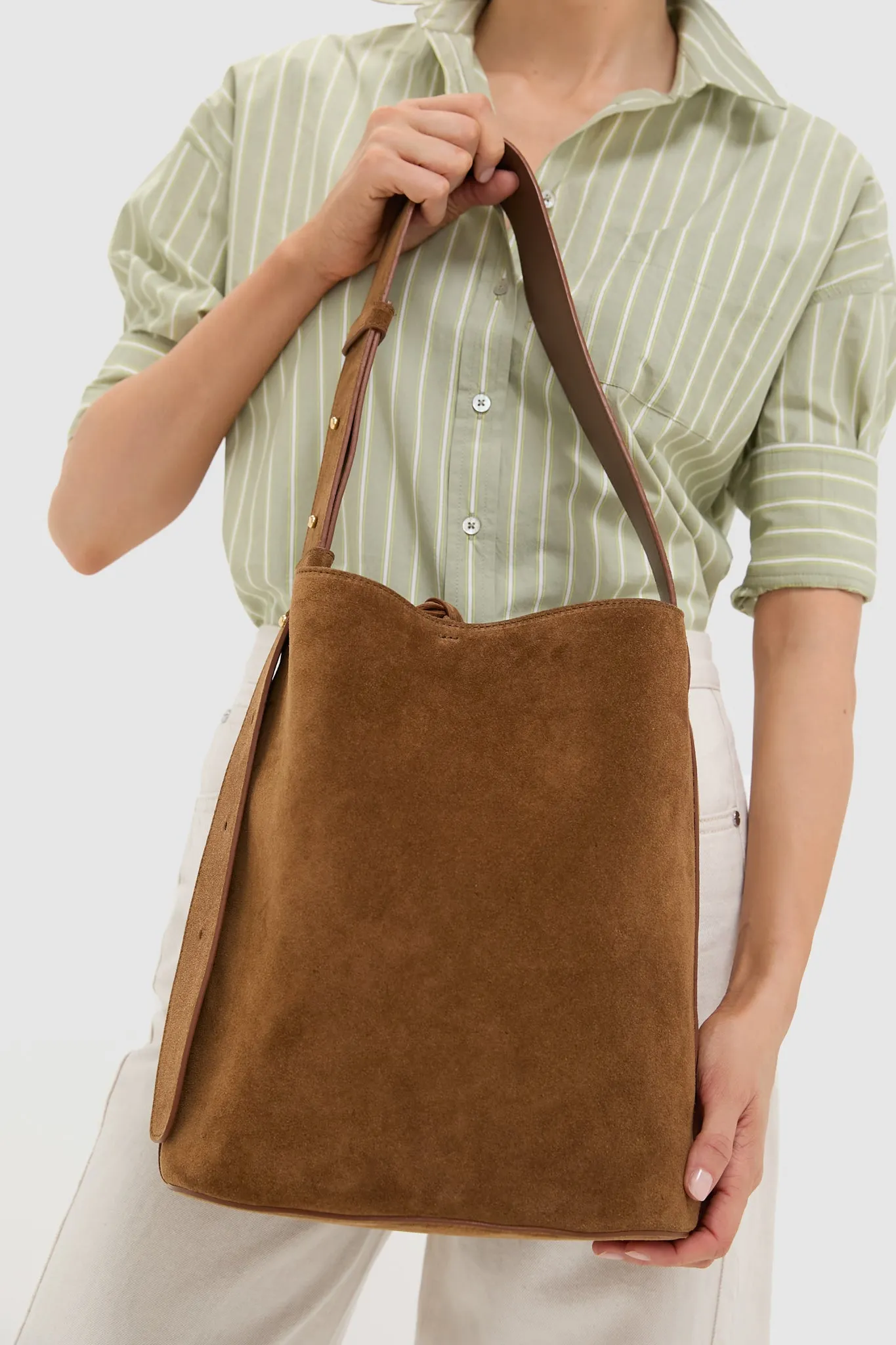 The Maple Brown Suede Norma Tote