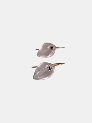 Tiny Cowry Sapphire Earrings