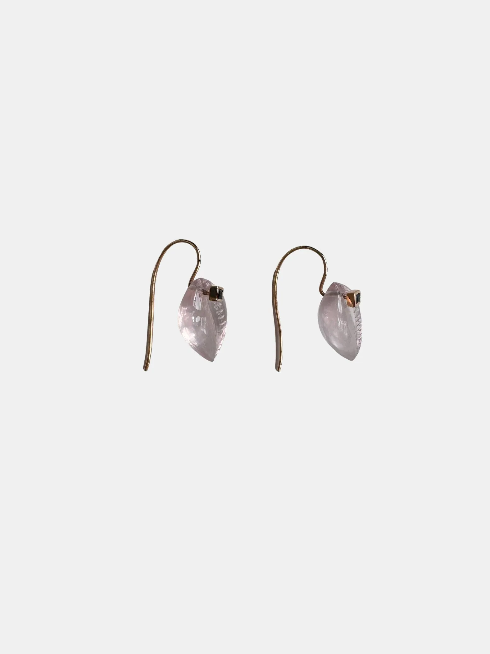 Tiny Cowry Sapphire Earrings