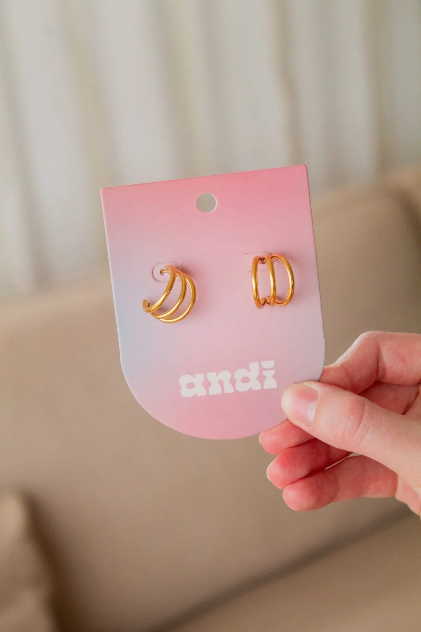 Tri-Split Half Hoop Earrings Andi