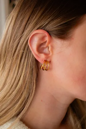 Tri-Split Half Hoop Earrings Andi