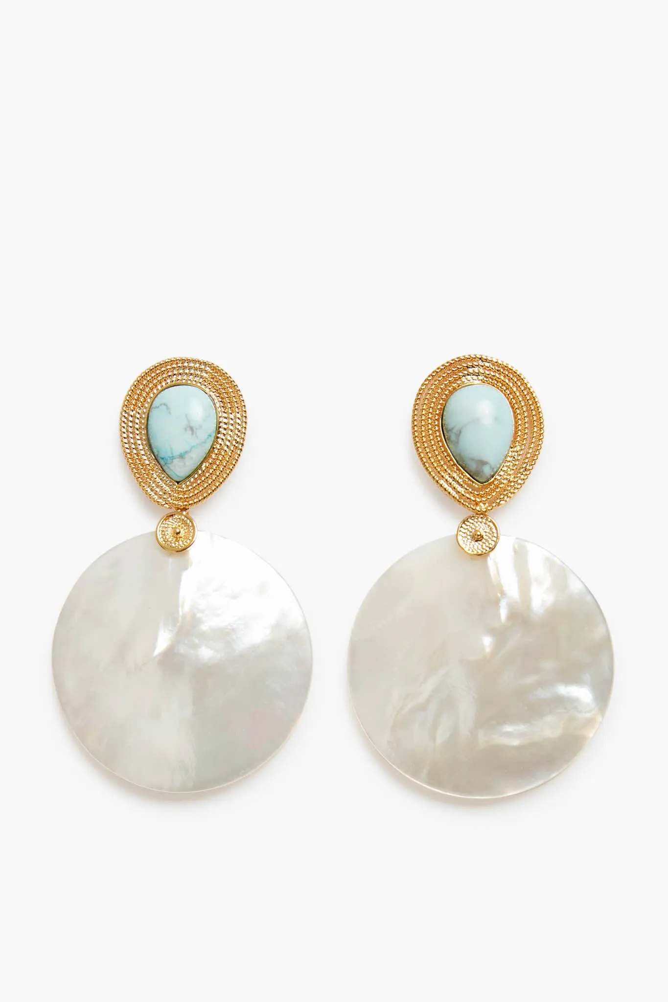 Tropicalia Turquoise Shell Hoops