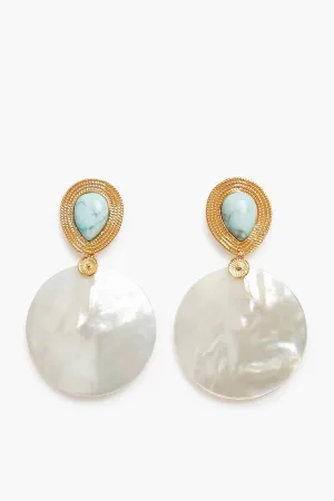 Tropicalia Turquoise Shell Hoops