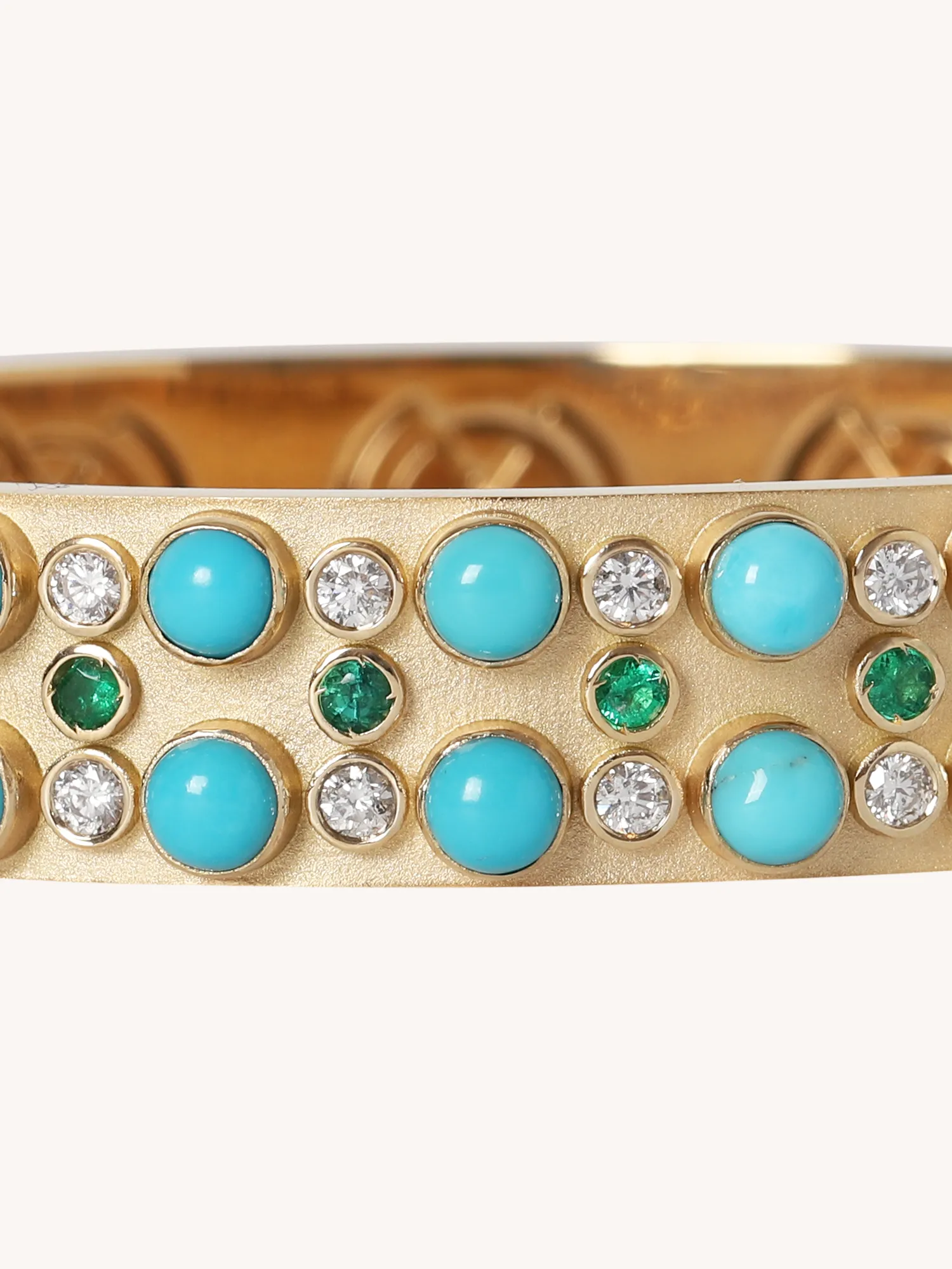 TURQUOISE, DIAMOND & EMERALD BANGLE