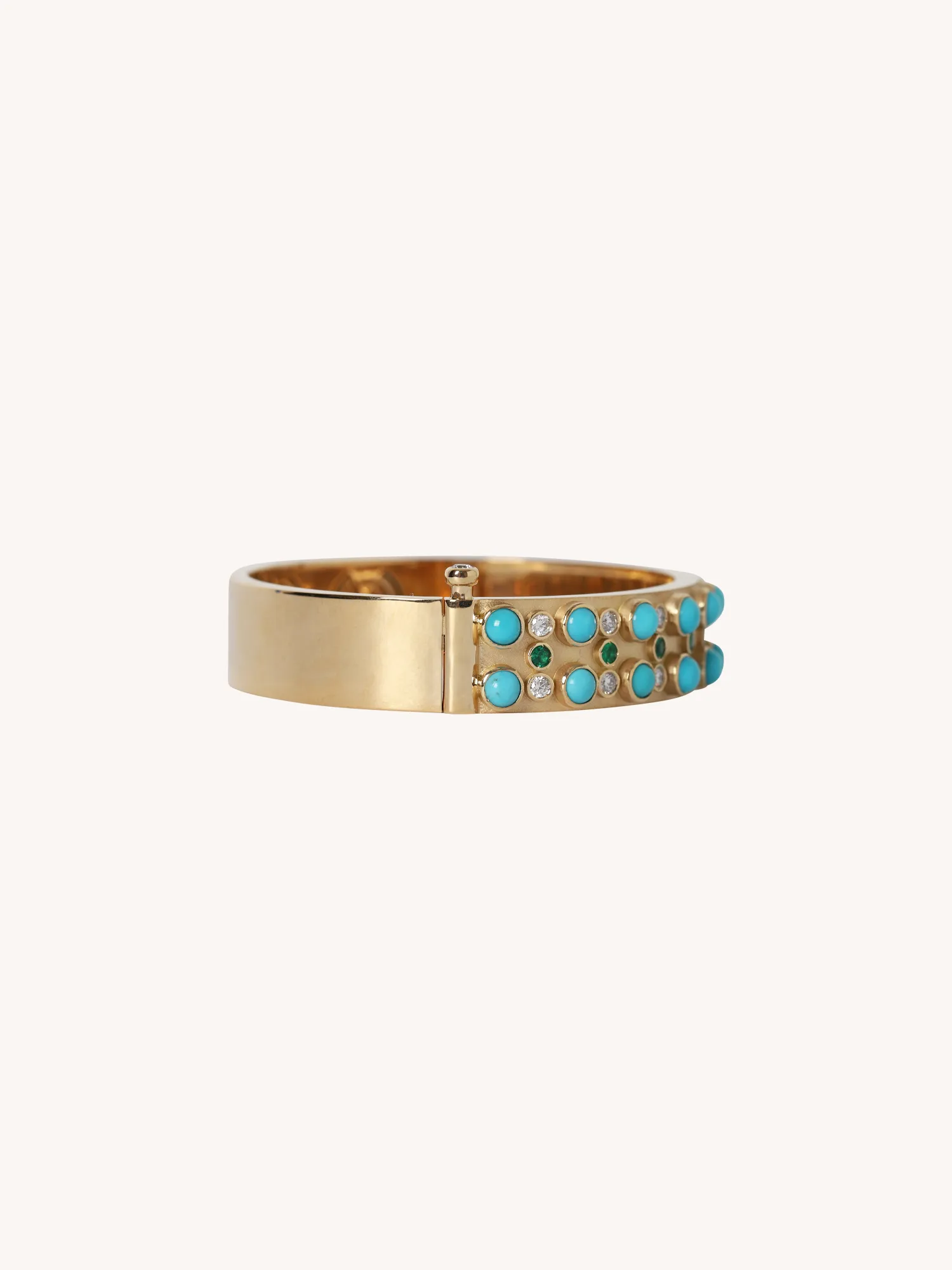 TURQUOISE, DIAMOND & EMERALD BANGLE