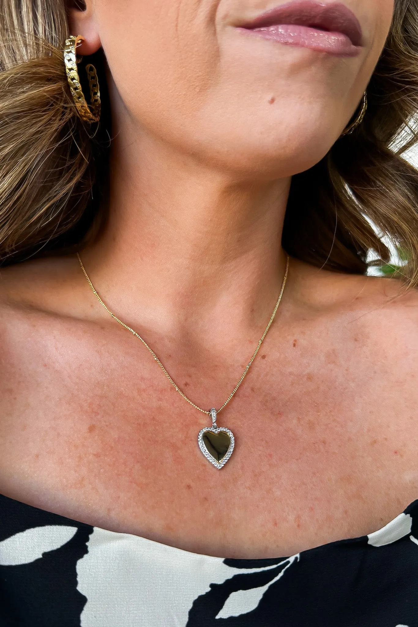 Two Tone Heart Beaded Necklace